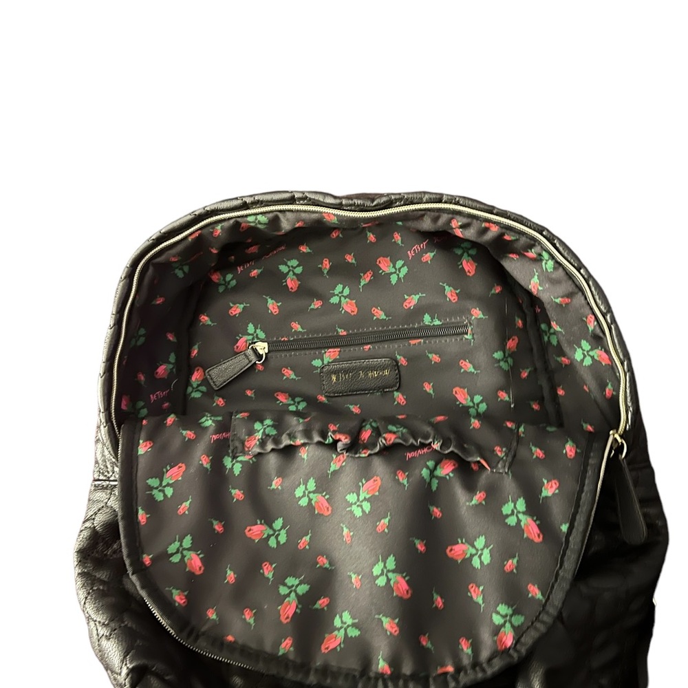 Betsey Johnson Large Black Backpack Gem